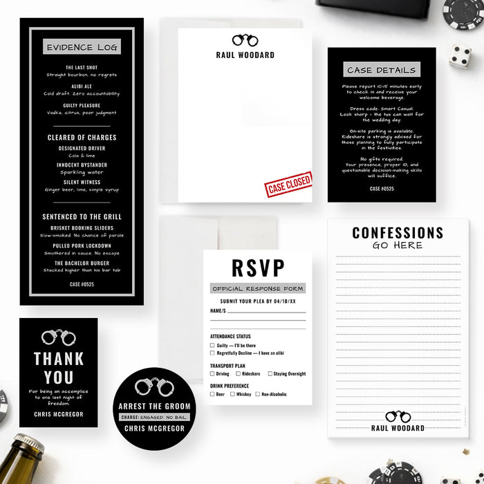 Personalized Funny Mugshot Bachelor Party Invitation with Photo