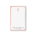 personalized blush pink champagne notepad with champagne bottle illustration, elegant border, custom name, and blank writing space