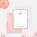 personalized blush pink thank you card with champagne bottle illustration, elegant lettering, soft watercolor background, and custom name-front-back