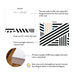 Front and back of personalized geometric note cards with peach accents with A2 size and matte cardstock details.