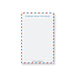 personalized notepad with red and blue airmail border, lined writing space, travel-themed heading, and custom name