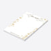 Personalized white wedding notepad with gold floral border, Love Notes script, and couple names-side