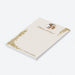 Personalized gold grapevine vineyard wedding notepad with ornate corner border, A Note from the Vineyard, custom couple’s photo, and names-side