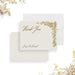 Personalized gold grapevine vineyard wedding thank you card with ornate corner border, large Thank You script and custom couple’s names-front-back