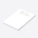 Personalized white notepad with elegant gold script name-side