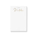 Personalized white notepad with elegant gold script name