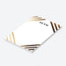 Personalized white notepad with custom name and elegant gold and black diagonal stripe border-side