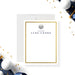 personalized golf thank you card featuring a golf ball, elegant gold border, custom name, and space for handwritten correspondence-front