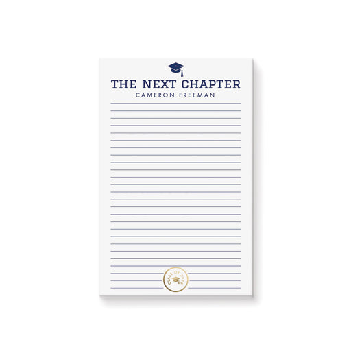 Personalized graduation notepad Class of 2026 with lined pages and modern design for a party favor or gift