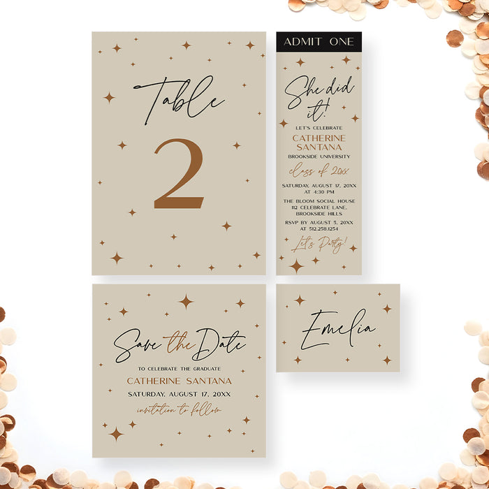 She Did It Graduation Party Invitation for Her