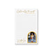 Personalized notepad featuring "Officially too smart" text, a custom name, and an arched photo of a graduate.