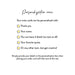 Note card personalization ideas including a thank you message, name, blank card or favorite quote.