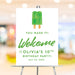 Personalized green watercolor popsicle birthday welcome sign for a child's 10th birthday party with custom name, age and date