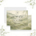 Personalized greenery wedding save the date card with misty sage watercolor garden, leafy monogram wreath, couple’s names, date and Napa Valley location-front-back