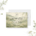 Personalized greenery wedding save the date card with misty sage watercolor garden, leafy monogram wreath, couple’s names, date and Napa Valley location-front