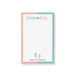 Personalized pink and blue gender reveal notepad with “Guess the Baby” wording, baby footprints and parents-to-be’s names