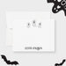 Personalized note card with three friendly ghosts and a personalized name, shown with a white envelope.