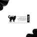 Personalized Halloween ticket invitation featuring a black cat illustration, black-and-white Admit One, and customizable party details
