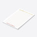 personalized holiday notepad with Merry Little Notes gold lettering and minimalist lined page design-side