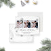 Personalized holiday greeting card featuring a winter snowflake design and multiple family photos-front-back