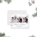 Personalized holiday greeting card featuring a winter snowflake design and multiple family photos-front