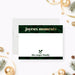 Personalized holiday note card with evergreen foliage borders, gold "joyeux moments" lettering, holly illustration, custom family name and a spacious writing area-front