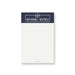 personalized holiday notepad with navy blue header, winter cocktail icons, custom name, and blank writing space