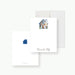 Personalized House Photo Thank You Cards. Front and matching white back with a small blue house icon displayed with a white envelope.