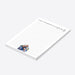 personalized family photo notepad with custom family name, house-shaped photo, lined writing space, and clean minimalist layout-side
