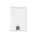 personalized family photo notepad with custom family name, house-shaped photo, lined writing space, and clean minimalist layout