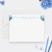 Personalized thank you cards featuring blue hydrangeas and butterflies