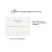 Example of optional return address printing in black ink on a white envelope flap, with the reverse side of the envelope shown below.