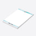 personalized kids notepad with watercolor aqua stripes, lifebuoy accent, custom name, and blank writing space-side