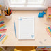 Personalized kids to-do list notepad featuring a custom name, cute blue whale illustrations and lined writing space