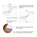 Front and back of personalized marble monogram note cards showing A2 dimensions and matte cardstock details.