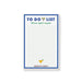Personalized lined to-do list notepad with blue border, margarita glass, colorful maracas, tacos tequila and margaritas wording and custom name