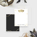 Personalized masquerade thank you card with a gold mask illustration, custom name, and space for handwritten notes-front-back