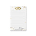 Personalized masquerade notepad featuring a gold mask illustration, elegant gold accents, lined writing pages, and a custom name