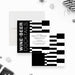 Personalized black-and-white 21st birthday invitation for men with geometric blocks, honoree’s name, date, venue and RSVP details-front-back