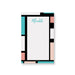 Personalized geometric color block notepad with custom name, black border, aqua and blush accents and spacious blank writing area