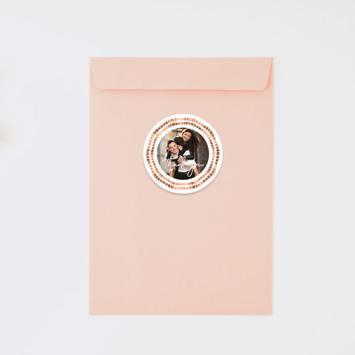 Personalized Modern Geometric Wedding Invitation with Circle Border