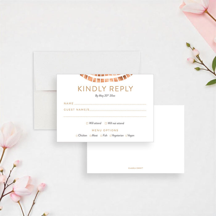 Personalized Modern Geometric Wedding Invitation with Circle Border
