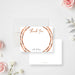 Personalized wedding thank you card with Thank You script, couple names, large handwritten message area and circular geometric border in warm copper tones-front-back