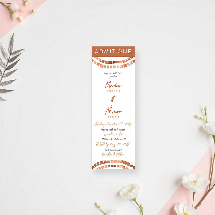 Personalized Modern Geometric Wedding Invitation with Circle Border