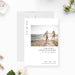 Save the date card with a photo of a couple on a beach and text 'Amanda & Christopher are getting married'.