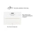 Optional return address printing example on a white envelope for personalized moon phase note cards.