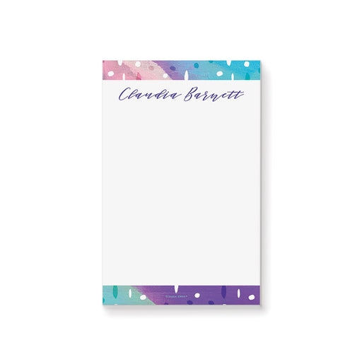 Personalized notepad with colorful abstract paint design, modern artistic stationery gift for notes and everyday use
