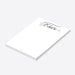 Personalized white name notepad for women with elegant black script and spacious blank writing area-side