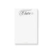 Personalized white name notepad for women with elegant black script and spacious blank writing area