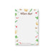 Personalized vegetable themed notepad with illustrated vegetables and playful lettering, ideal as a chef gift or food lover stationery.